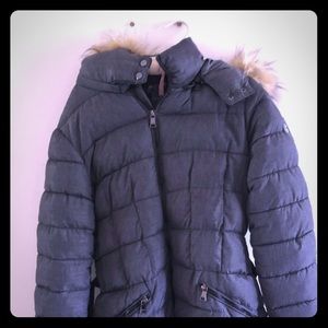 Bebe Coat w/Faux Fur Hood